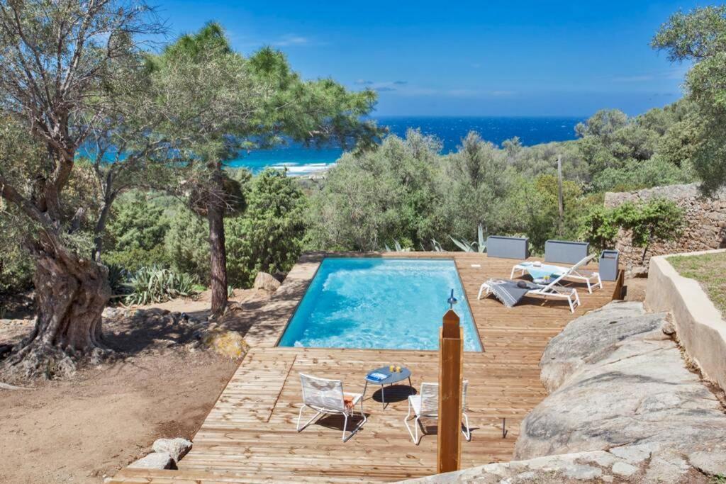 Villa Bodri, Maison En Pierre Avec Vue Mer Et Piscine Chauffee LʼÎle-Rousse Buitenkant foto
