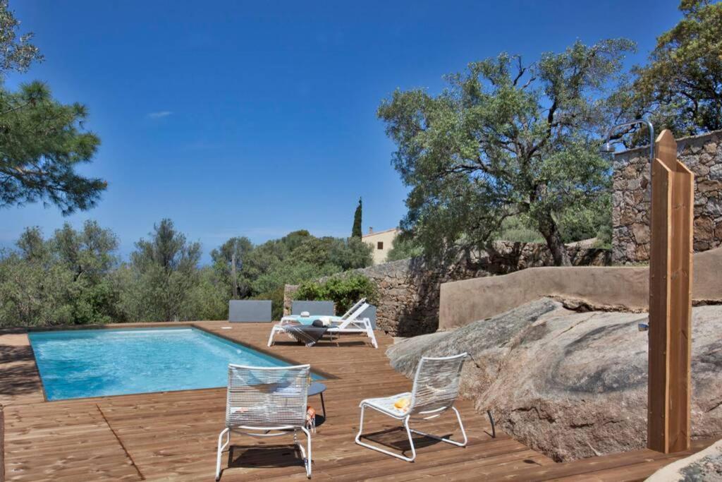 Villa Bodri, Maison En Pierre Avec Vue Mer Et Piscine Chauffee LʼÎle-Rousse Buitenkant foto