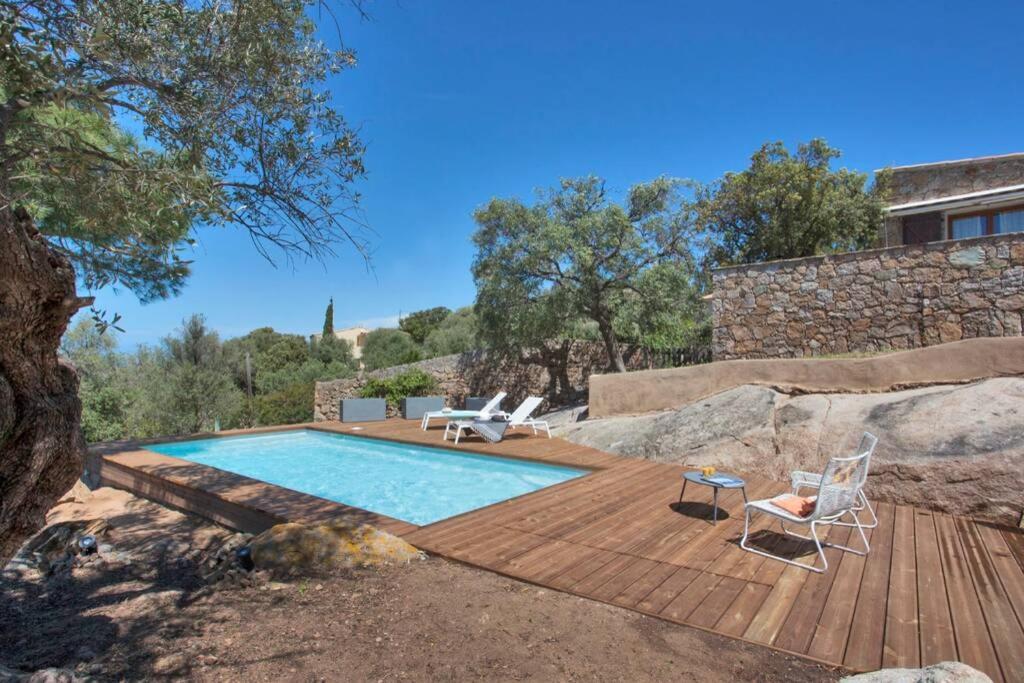 Villa Bodri, Maison En Pierre Avec Vue Mer Et Piscine Chauffee LʼÎle-Rousse Buitenkant foto