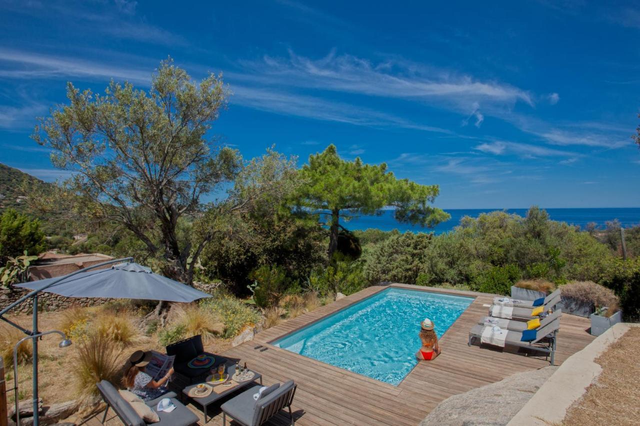 Villa Bodri, Maison En Pierre Avec Vue Mer Et Piscine Chauffee LʼÎle-Rousse Buitenkant foto