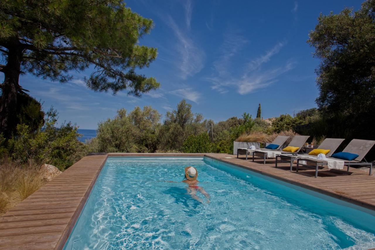 Villa Bodri, Maison En Pierre Avec Vue Mer Et Piscine Chauffee LʼÎle-Rousse Buitenkant foto