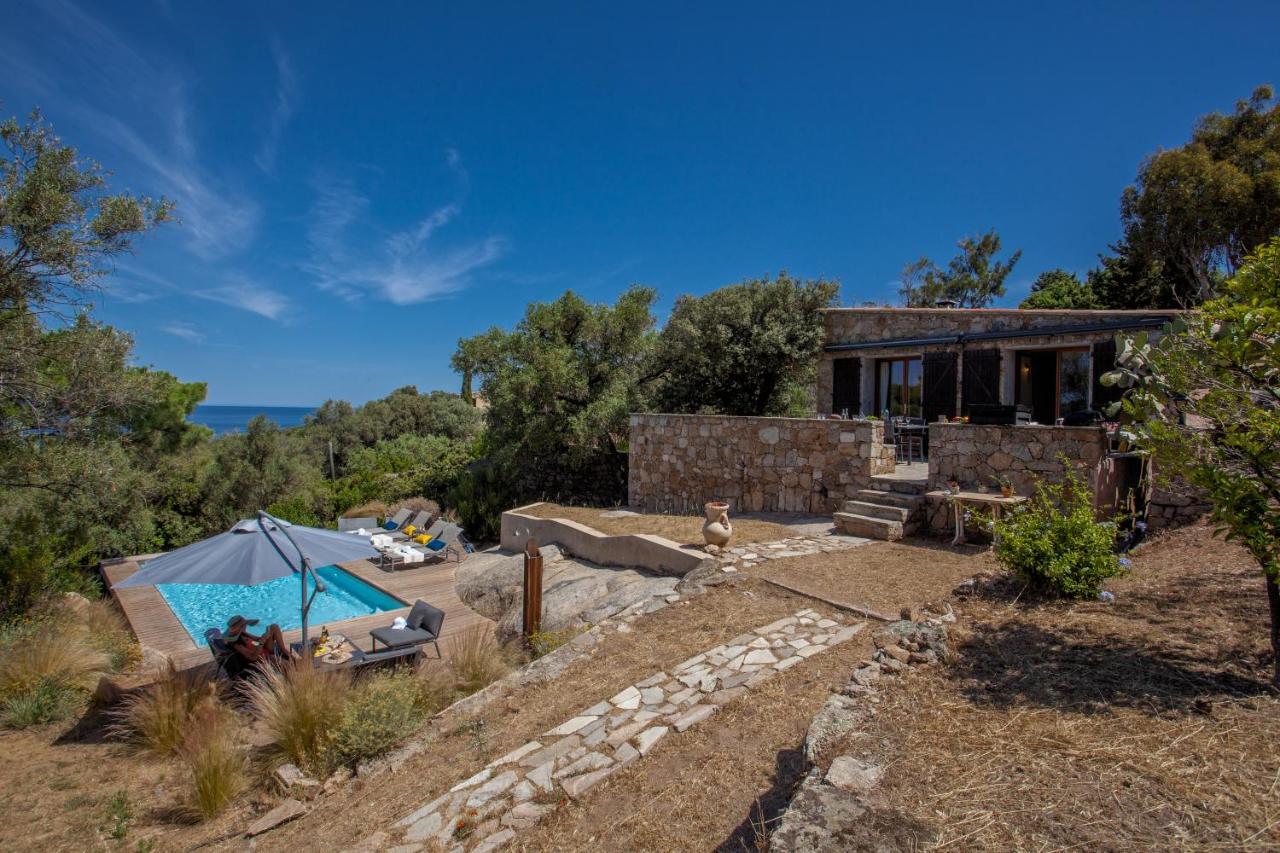 Villa Bodri, Maison En Pierre Avec Vue Mer Et Piscine Chauffee LʼÎle-Rousse Buitenkant foto