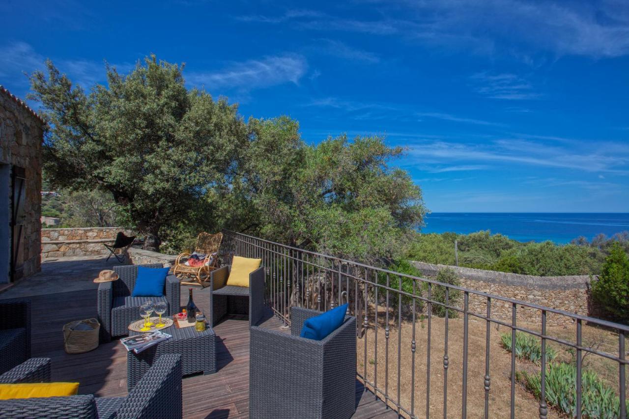 Villa Bodri, Maison En Pierre Avec Vue Mer Et Piscine Chauffee LʼÎle-Rousse Buitenkant foto